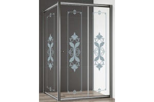 Душевой уголок Cezares Giubileo-AH-1 стекло с узором, золото - 3