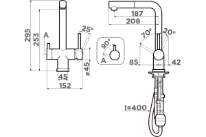 Смеситель для кухни Omoikiri Takamatsu графит (4994358) - 2