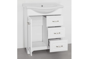 Тумба с раковиной Style Line Олеандр-2 65 Люкс 3 ящика, белая - 2