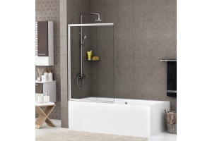 Шторка на ванну Wasserkraft Main 80х140 профиль хром стекло прозрачное - 2