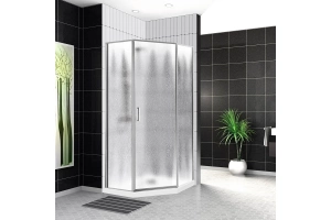 Душевой уголок BelBagno Uno 90х90 профиль хром стекло рифленое - 2