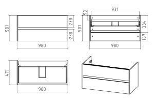 Тумба под раковину Misty Алиса 100 белый - 3