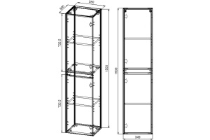 Шкаф-пенал Vincea Chiara 150х35 светлое дерево - 3