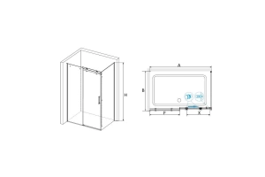 Душевой уголок RGW Tornado 150х80 черный стекло прозрачное - 2