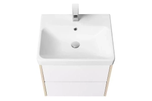 Тумба с раковиной Aquaton Сканди 55 белый - светлое дерево - 2