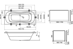 Акриловая ванна Ravak Campanula II 180 см - 2