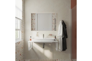 Столешница с раковиной DIWO Элиста 100 белый мрамор, с раковиной Углич 0117 - 2