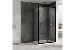 Душевой уголок Abber Schwarzer Diamant 110х70 черный стекло прозрачное - 2