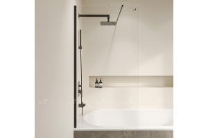 Шторка на ванну RGW Screens SC-051B 80х150 профиль черный стекло прозрачное - 3
