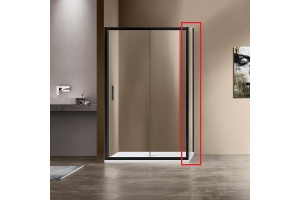 Боковая стенка Vincea Garda 100х190 профиль черный стекло прозрачное