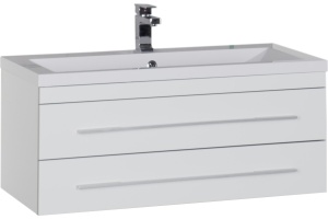Тумба с раковиной Aquanet Верона 100 подвесная белая