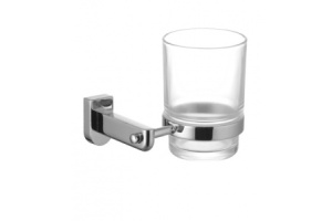 Стакан стеклянный для зубных щеток с настенным держателем Lemark Omega (LM3136C)