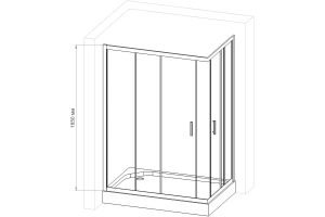 Душевой уголок Royal Bath HPD 120х100 профиль белый стекло прозрачное - 3