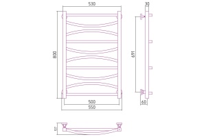 Полотенцесушитель водяной ДР АЖУР 800х500 (Без покрытия) - 3