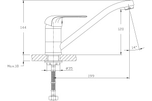 Смеситель Rush Fiji для кухонной мойки FI1835-27 - 3