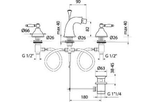Смеситель Webert Dorian DO710202015 хром для биде - 2