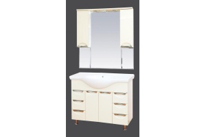 Жасмин - 95 Зеркало - шкаф (свет) бежевая эмаль - 2