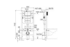 Инсталляция для унитаза Ceramica Nova Envision с кнопкой смыва хром матовый - 3