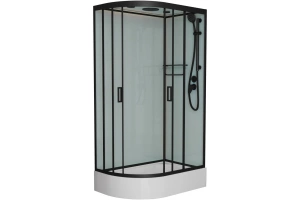 Душевая кабина Frank 120х80 правая черная стекло матовое