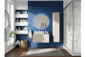 Тумба с раковиной STWORKI Ноттвиль 80 бежевый шелк, без выреза под смеситель - 2