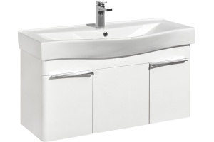 Тумба с раковиной Aquaton Беверли 100 белый глянец