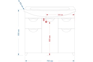 Тумба для комплекта Misty Лаванда 70 белая эмаль, с ящиками - 3