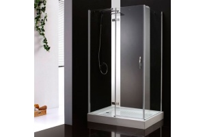 Душевой уголок Cezares Bergamo 90х80 хром стекло прозрачное