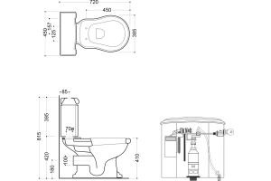 Бачок для унитаза Kerasan Retro белый (107101) - 3