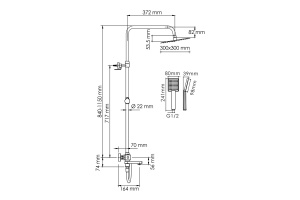 Душевая система WasserKraft 30 с термостатом хром - 3