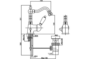 Смеситель Cezares Elite ELITE-BSM2-01-Bi для биде - 2