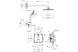 Душевой комплект Grohe Grohtherm 34734000 С ВНУТРЕННЕЙ ЧАСТЬЮ, с термостатом - 2