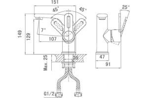 Смеситель для раковины D&K DA135 хром (DA1352101) - 2