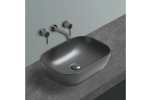 Накладная раковина Vincea 45х32 серая матовая - 2