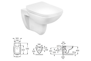893104970 ПЭК DEBBA (унитаз подвесной rimless+инсталляция+ сиденье slim) без кнопки в компл. - 2