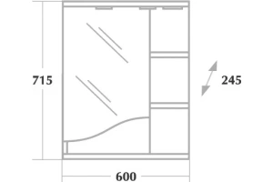 Зеркало-шкаф Onika Виола 60 R с подсветкой, белый (206004) - 2