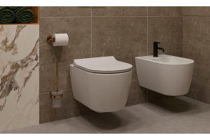 Комплект Унитаз подвесной STWORKI Ноттвиль SETK3104-2616 безободковый, с микролифтом + Инсталляция STWORKI 510162 с белой кнопкой смыва + Биде подвесное STWORKI Ноттвиль + Инсталляция для биде AlcaPlast - 2