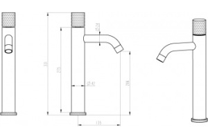 Смеситель для раковины высокий Boheme Stick золото с белым - 2