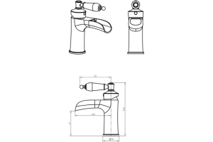 Смеситель для раковины Boheme Vogue бронза с черным - 2
