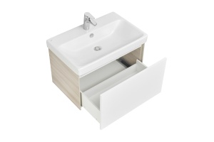 Тумба с раковиной Aquaton Асти 70 белый-светлое дерево - 3