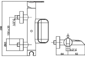 Смеситель Cezares Heaven HEAVEN-VDM-01-Cr для ванны с душем - 2