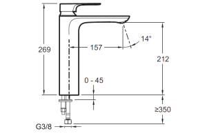 Смеситель Jacob Delafon Aleo+ E72336-CP для раковины - 2