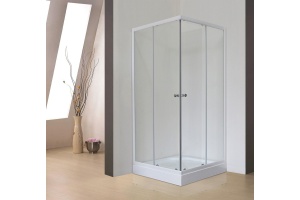 Душевой уголок Royal Bath HP 80х80 с поддоном профиль белый стекло прозрачное - 2