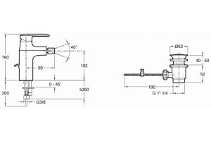 Смеситель Jacob Delafon Kumin E99456-CP для биде - 2