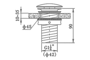 Донный клапан Black&White Universell черный - 2