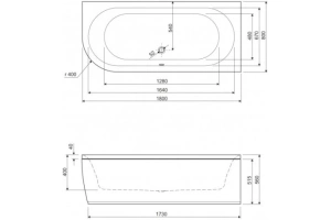 Передняя панель для акриловой ванны Cezares Metauro Corner, белый (METAURO CORNER-180-SCR-R-W37) - 2
