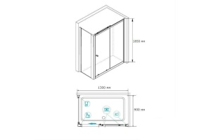 Душевой уголок RGW Classic CL-48-1 130x90 профиль хром стекло прозрачное - 3