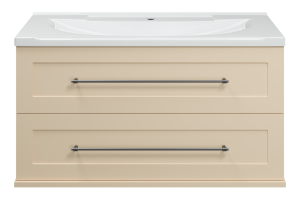 Тумба с раковиной Misty Марта 100 бежевая матовая