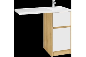 Тумба с раковиной Aquaton Лондри 40 светлое дерево-белый