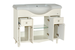 Тумба с раковиной Misty Шармель 105 бежевая глянцевая - 2