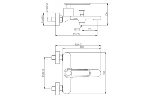 Смеситель для ванны и душа Cezares Momento хром, глянцевый (MOMENTO-VD-01) - 2